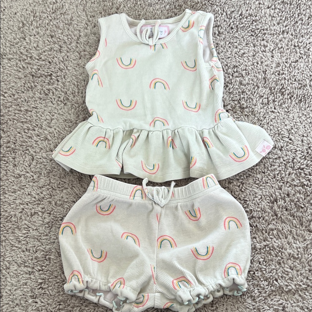 SweetHoney Toddler Neutral Rainbow Two Piece Set - Picture 1 of 5